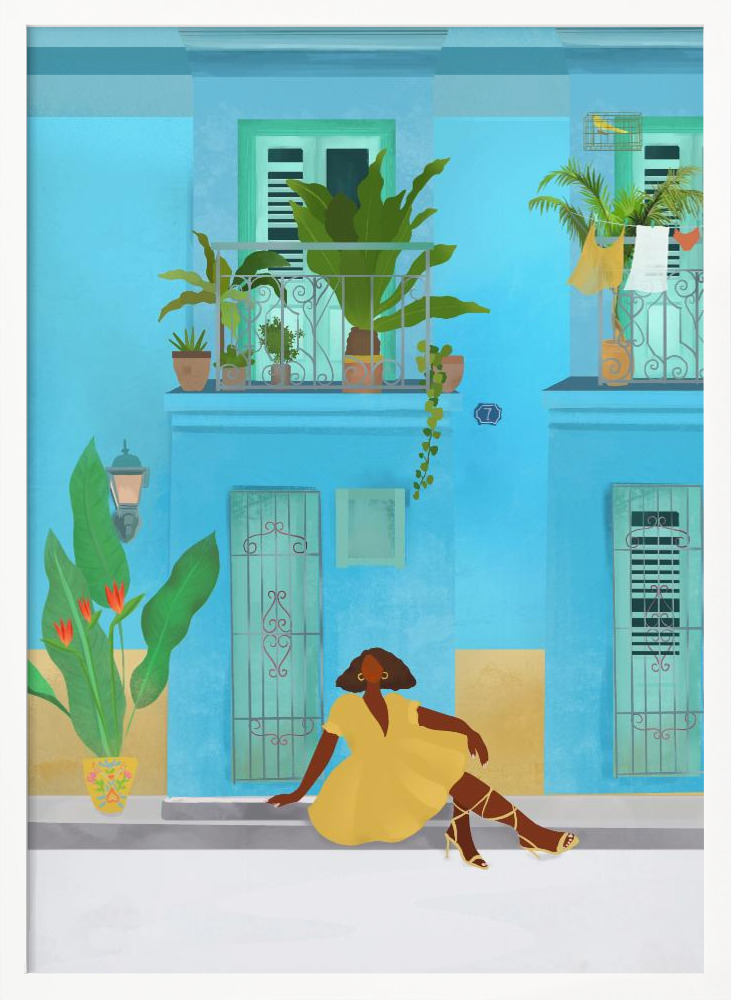 Plakat - Cuba white wood poster frame