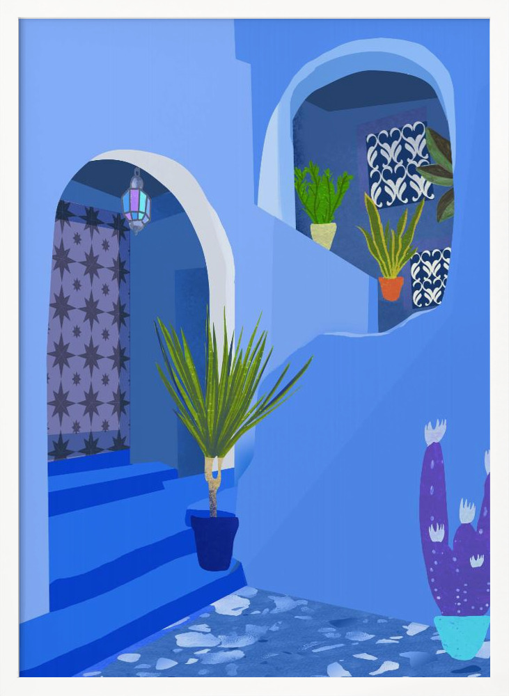 Plakat - Morocco white wood poster frame