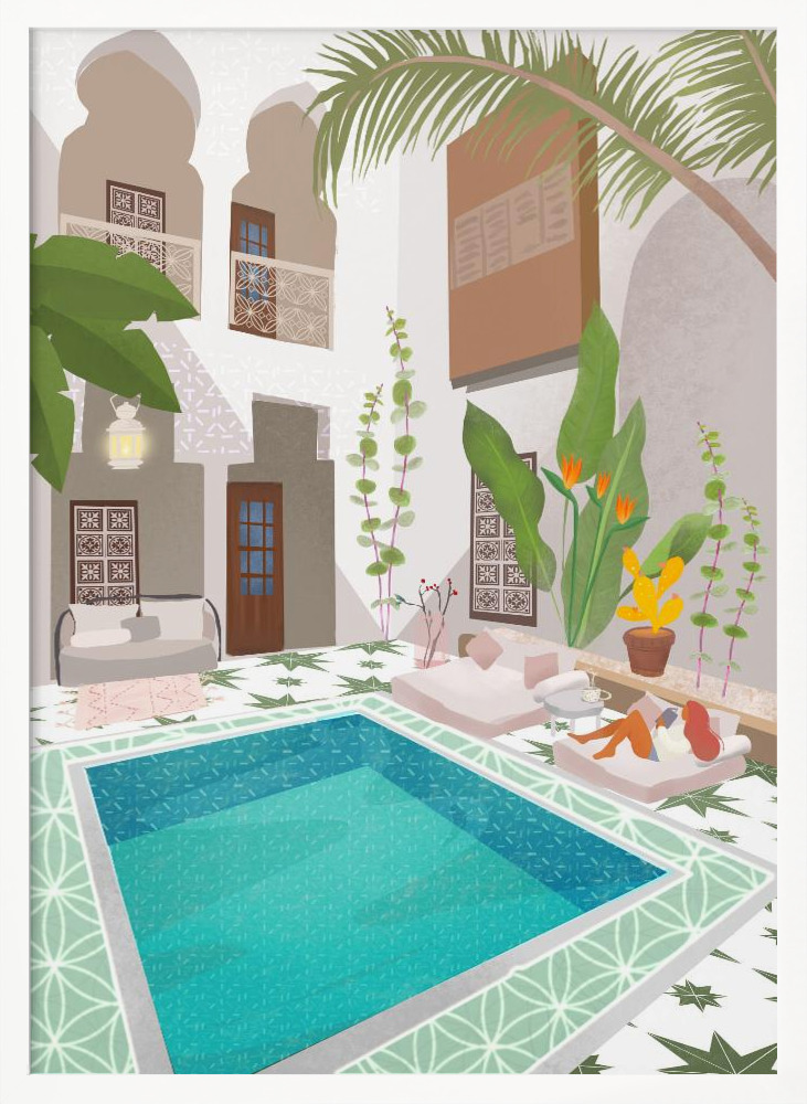 Poster - Riad white wood poster frame