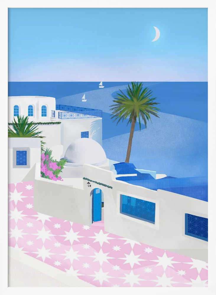 Plakat - Tunis white wood poster frame