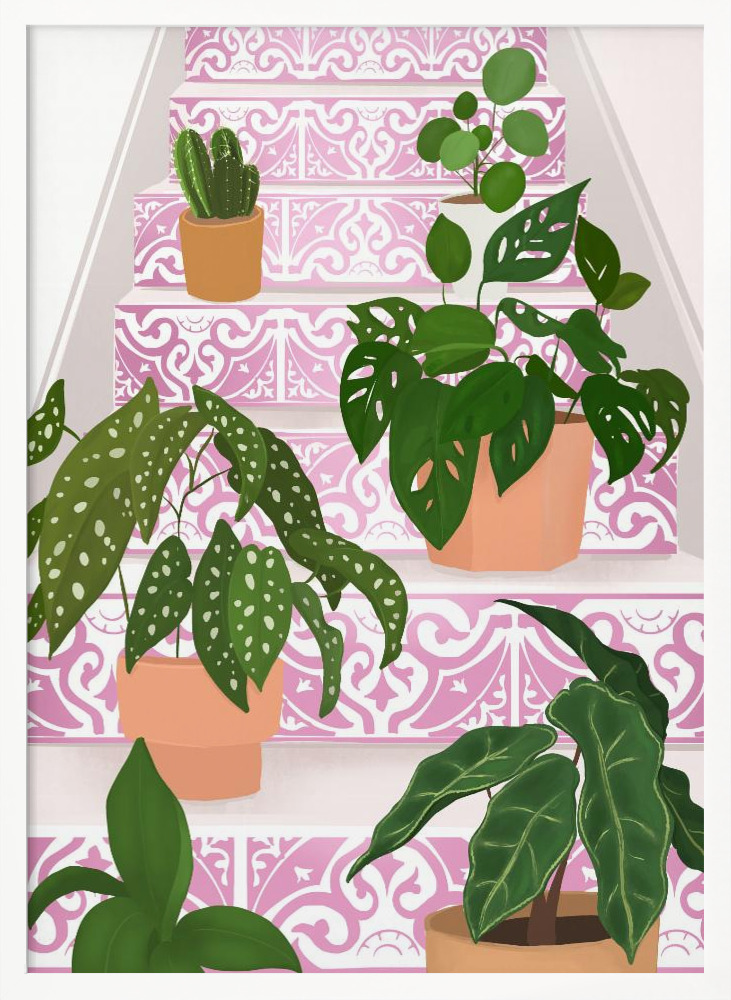 Plakat - Plants white wood poster frame