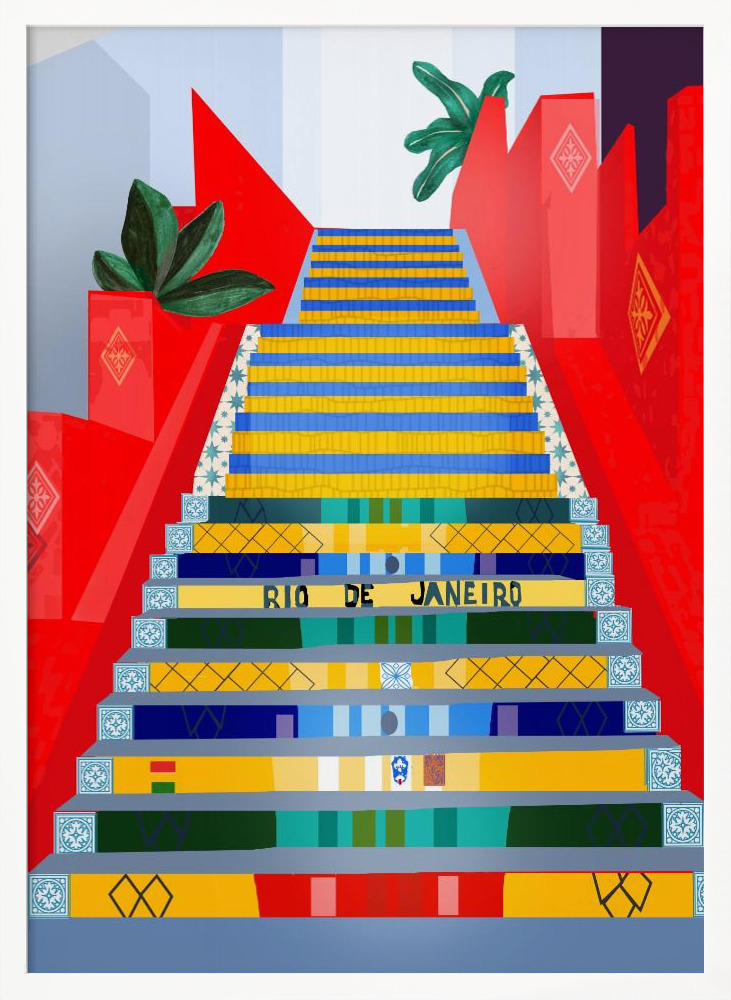 Plakat - Rio de Janeiro white wood poster frame