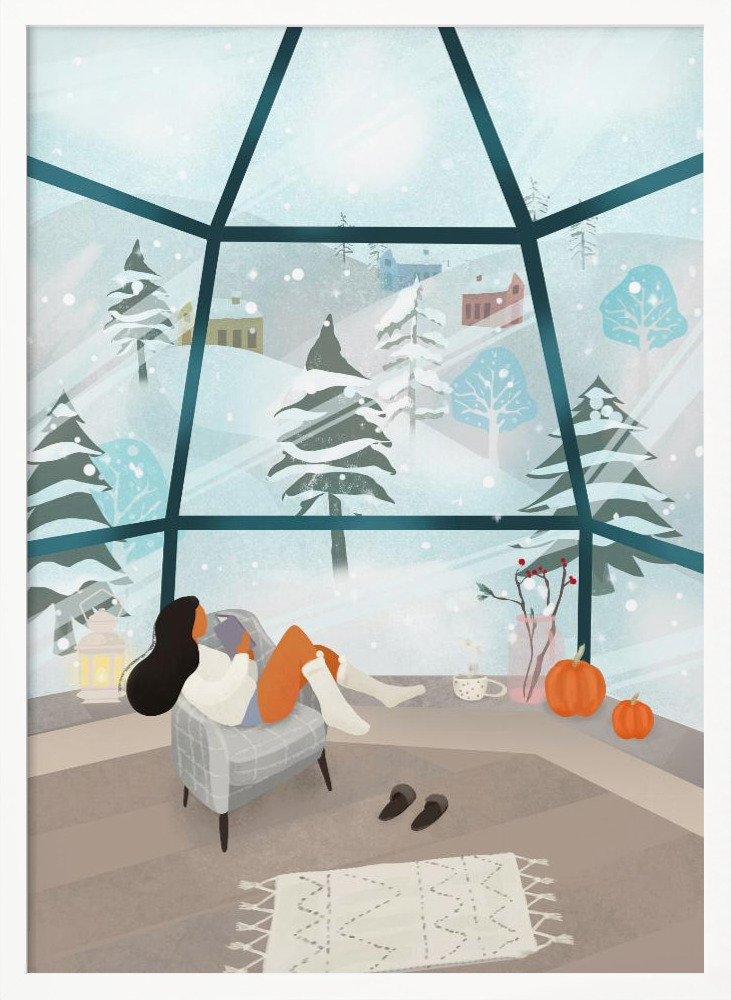 Poster - Winter Wonderland white wood poster frame