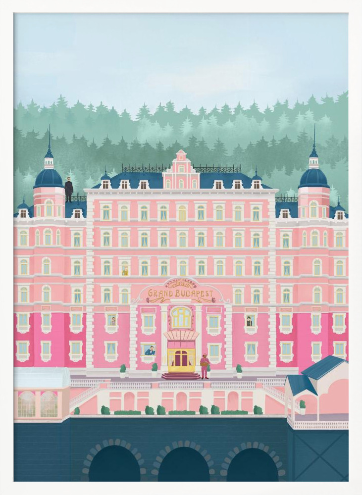 Poster - The Grand Budapest Hotel white wood poster frame