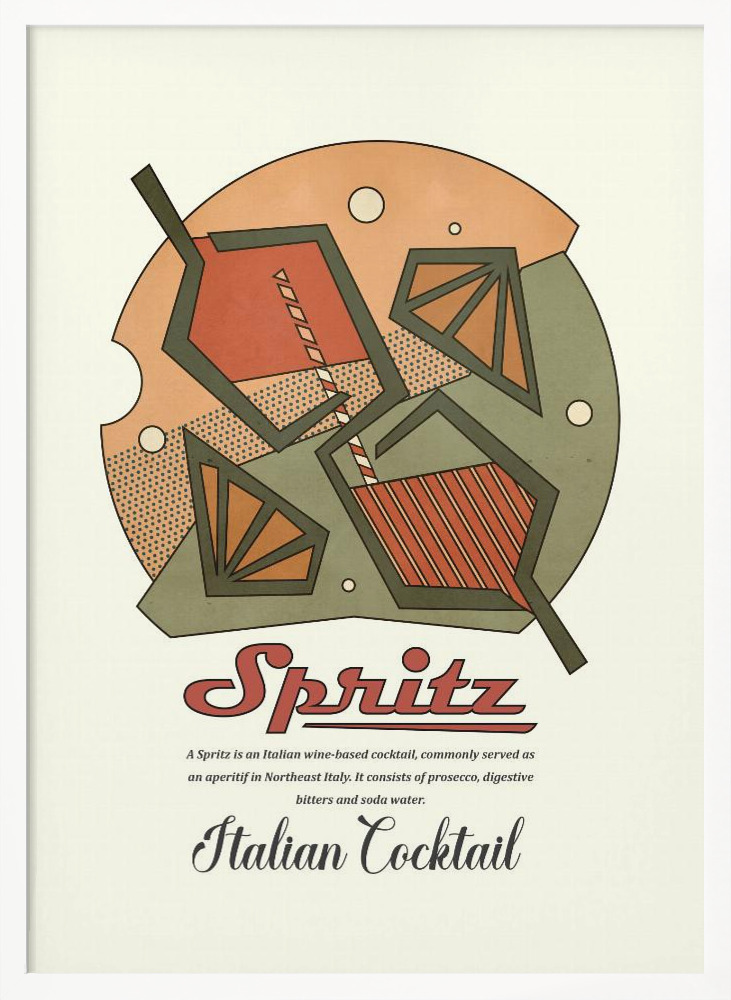 Affiche - Geometrical spritz print cadre de poster en bois blanc