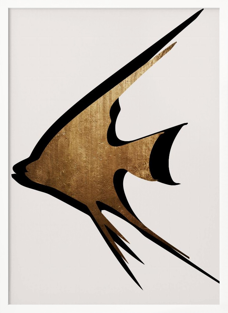 Poster - Gold Fish white wood poster frame