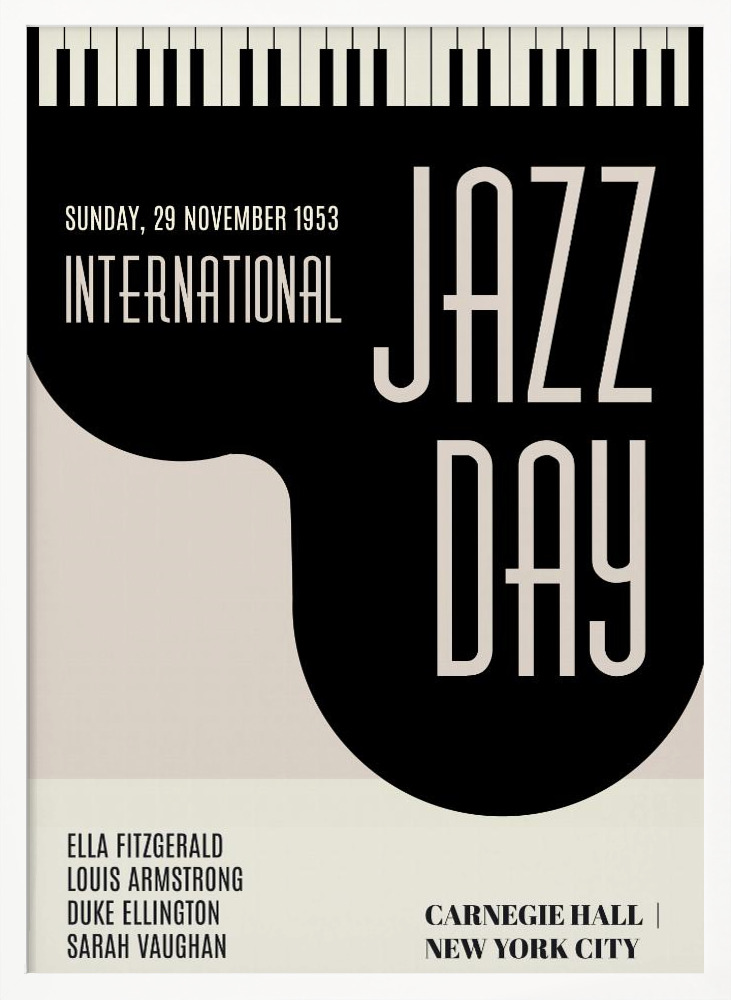 Juliste - Jazzy Days valkoinen puu julisteen kehys