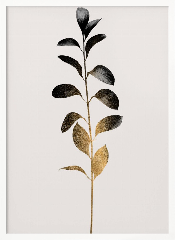 Poster - Monochromatica No.9   Dark Gold white wood poster frame