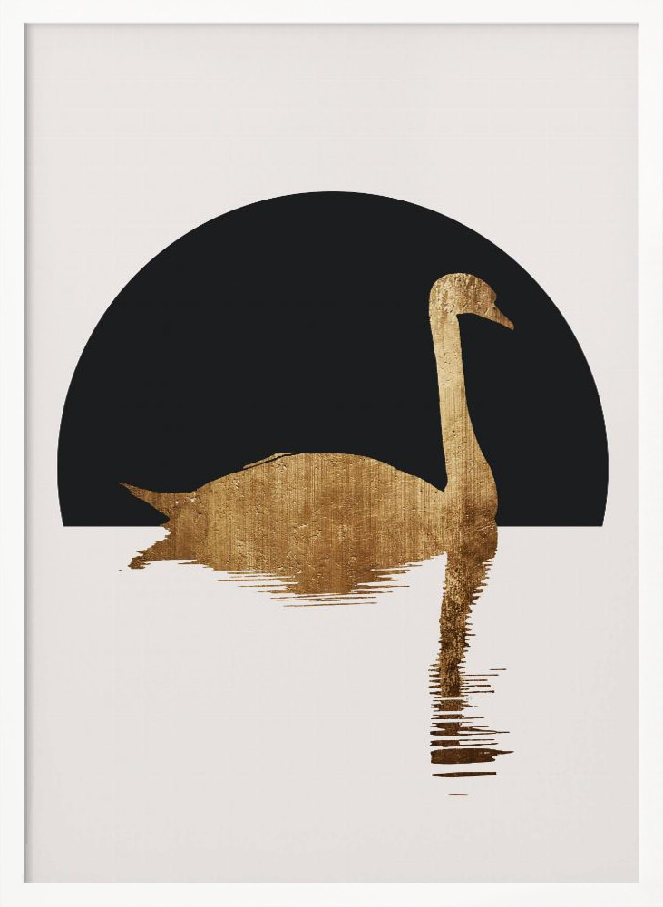 Poster - The Swan   Black white wood poster frame