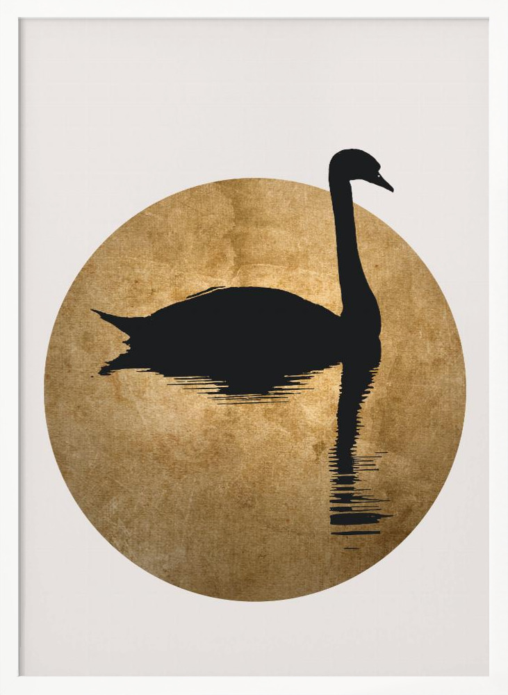 Poster - The Swan Gold white wood poster frame