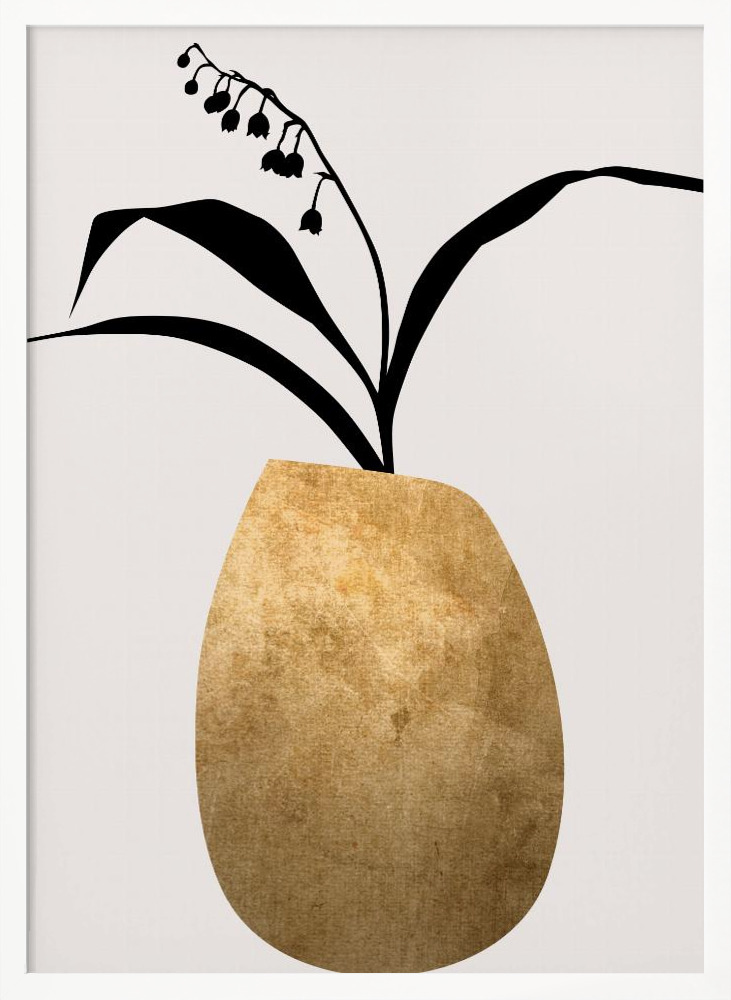 Poster - Water Lilies   Gold posterframe wit hout