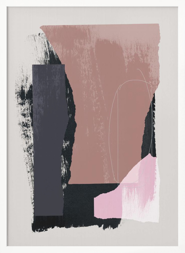 Poster Pieces 14 - Affisch vit affischram i trä