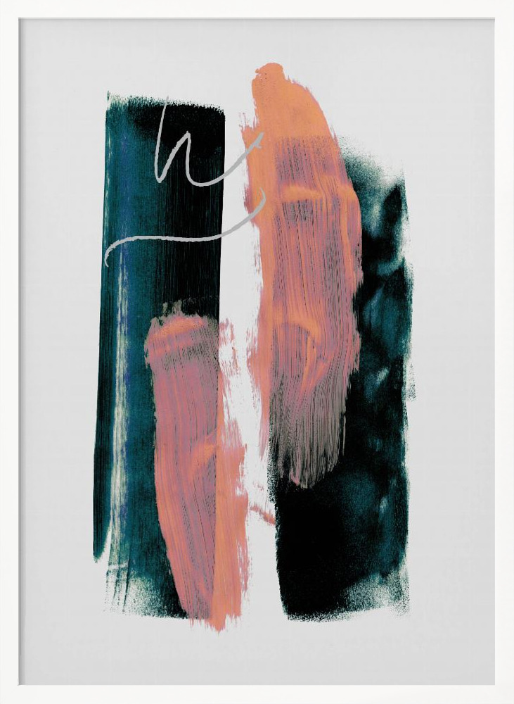 Poster - Abstract Brush Strokes 3x A1 white wood poster frame
