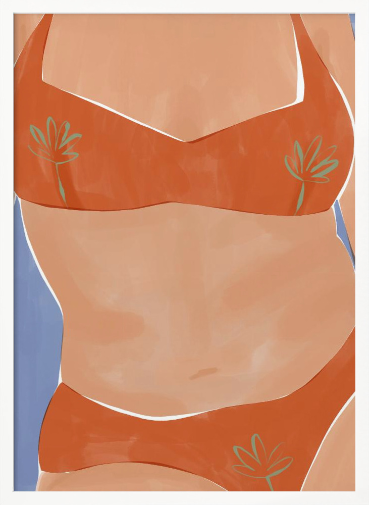 Poster - Bikini Babe white wood poster frame