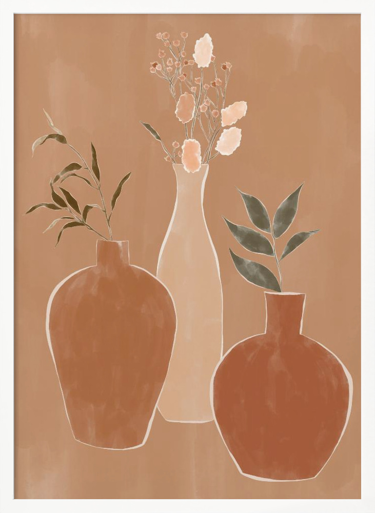 Poster - Set of Flower Vases posterframe wit hout