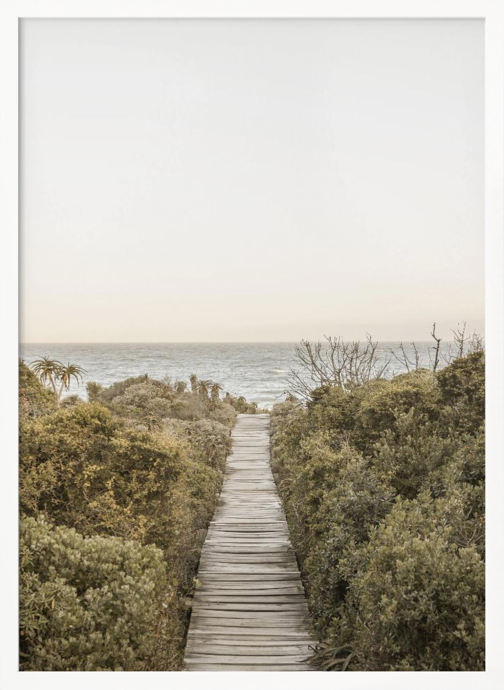 Affiche - Boardwalk cadre de poster en bois blanc