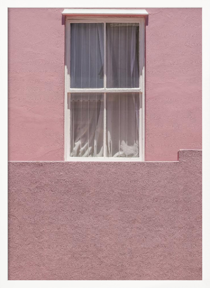 Poster - Pink Wall white wood poster frame