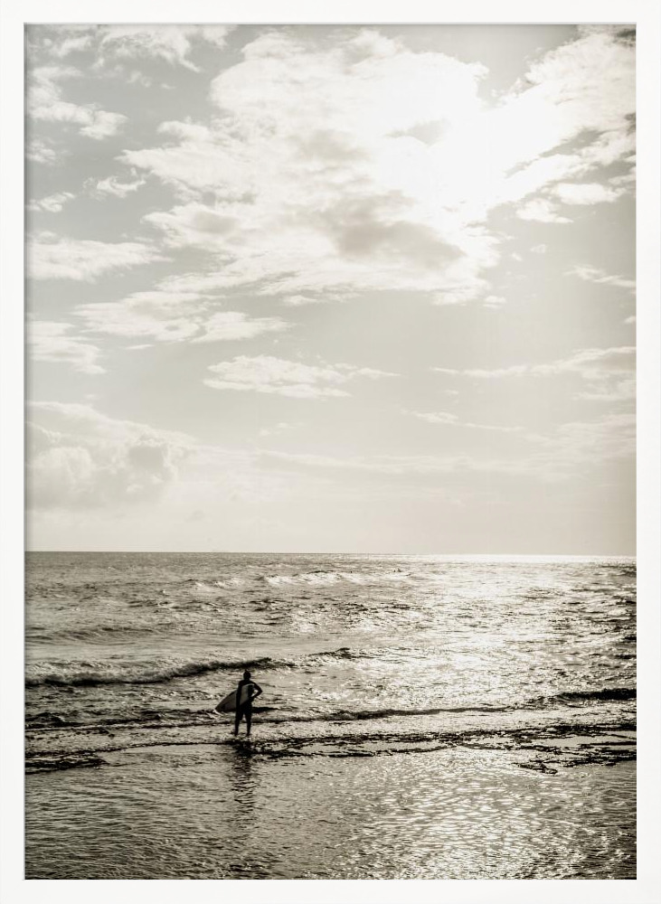 Poster - Surfer's Dawn Peace posterframe wit hout