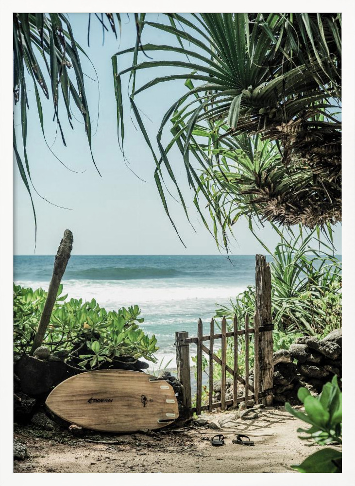 Póster - Coastal Serenity marco de póster de madera blanca