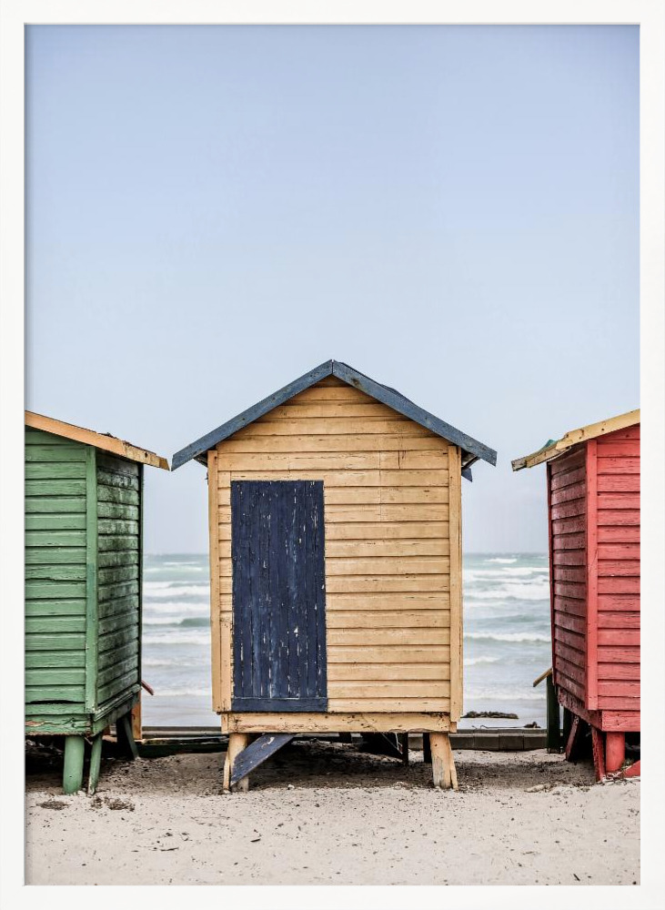 Affiche - Yellow Hut cadre de poster en bois blanc