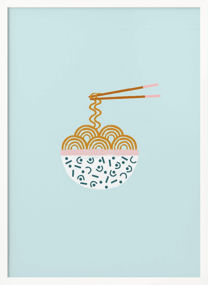 Plakat - Ramen white wood poster frame