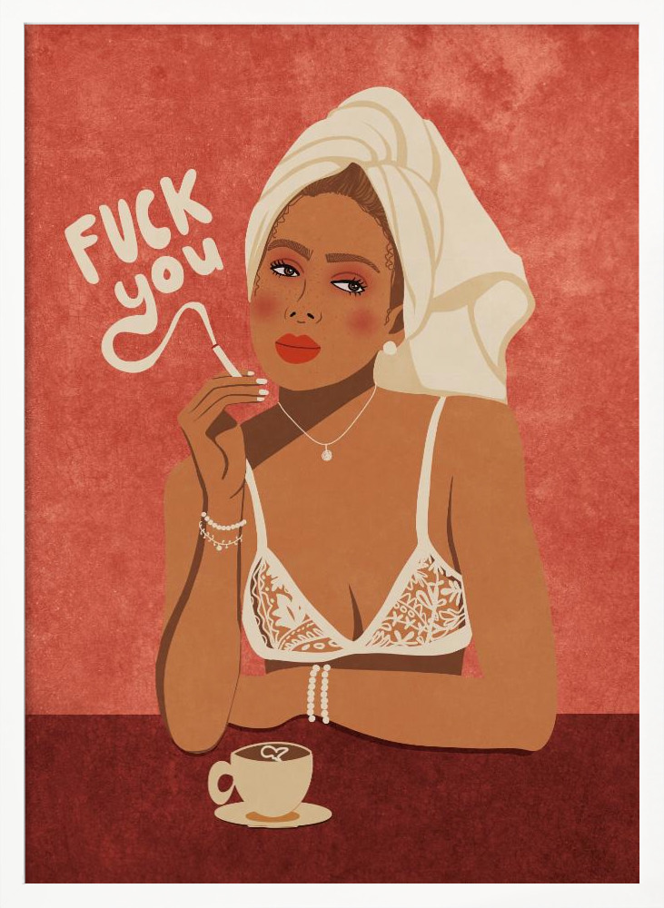 Poster - Fuck you white wood poster frame