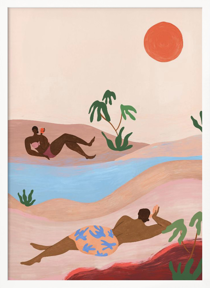 Poster - Beach Please white wood poster frame