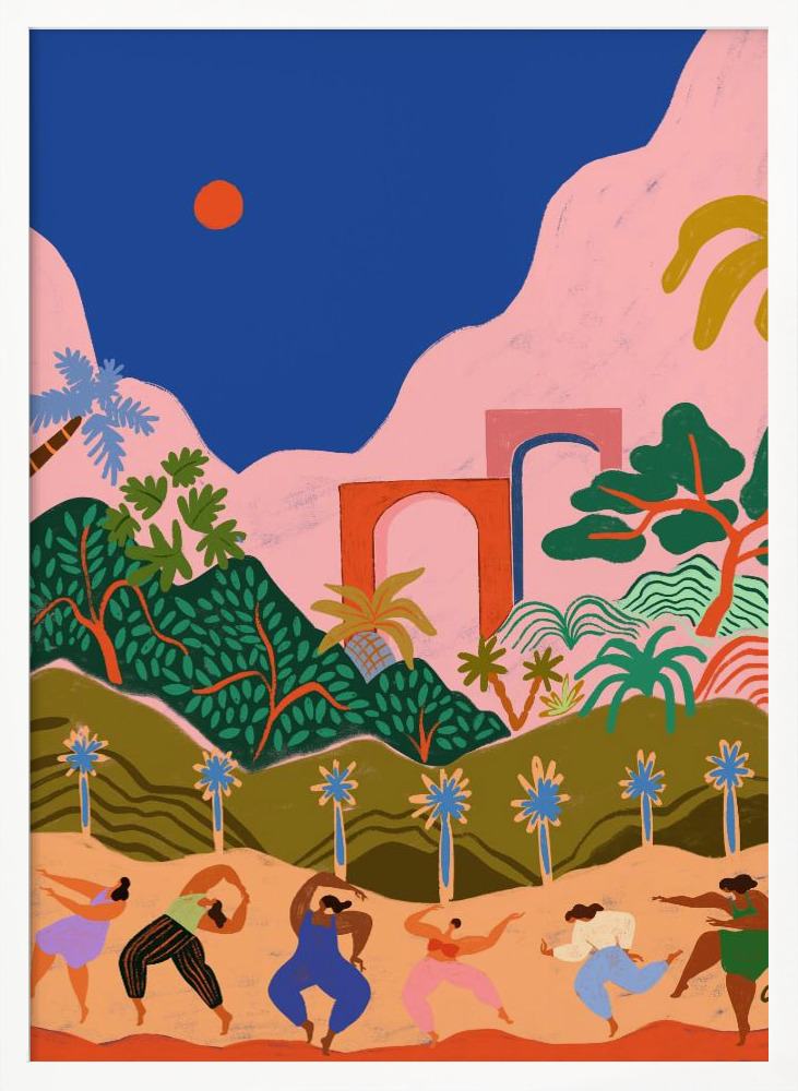 Poster - Dancing In Paradise white wood poster frame