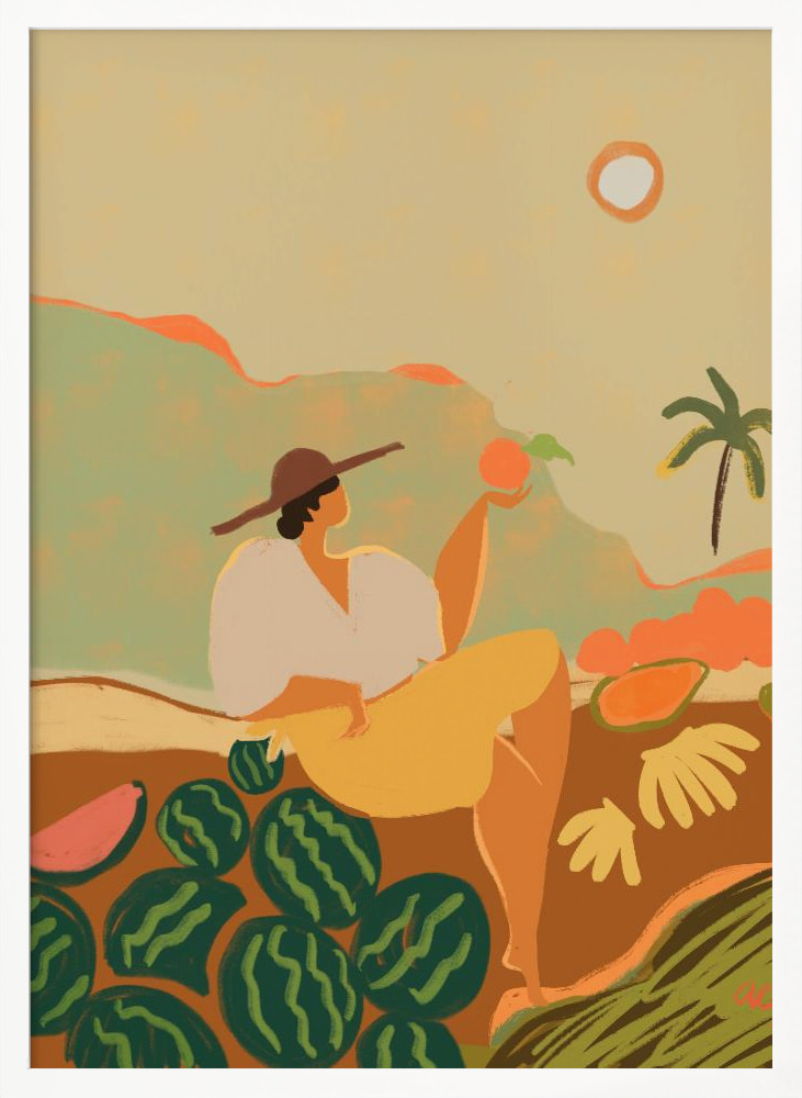Poster - Farmer Guava white wood poster frame