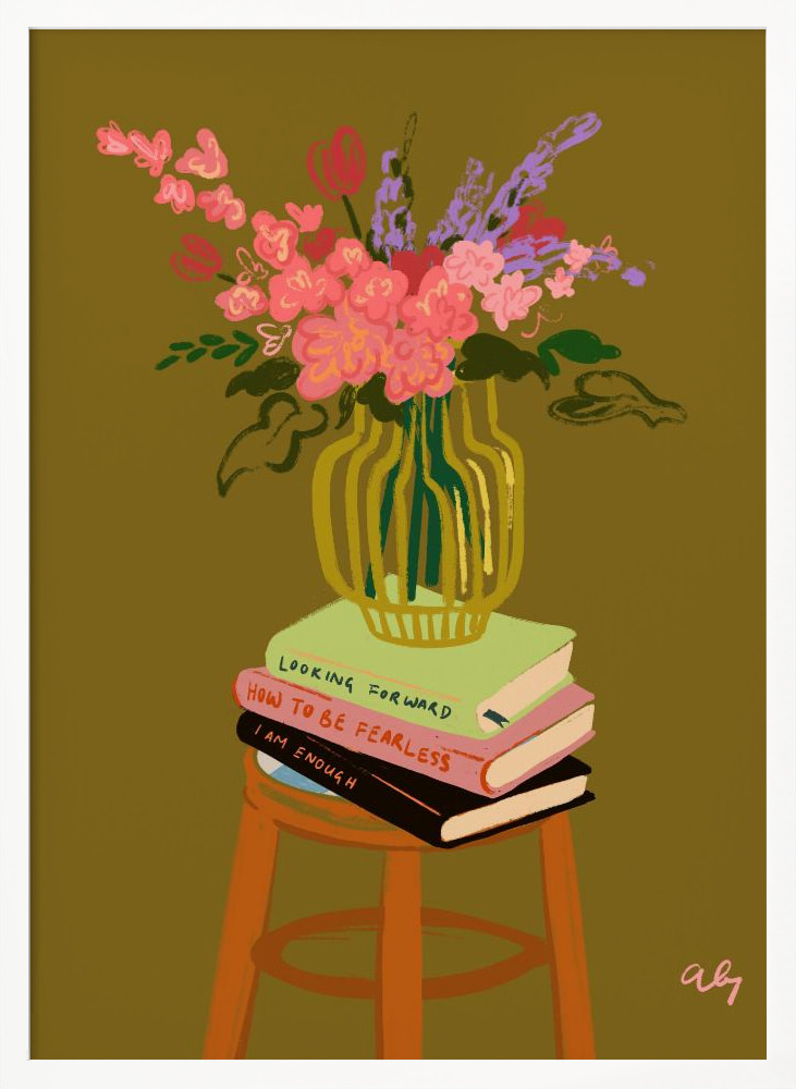 Poster - Floral Vase white wood poster frame