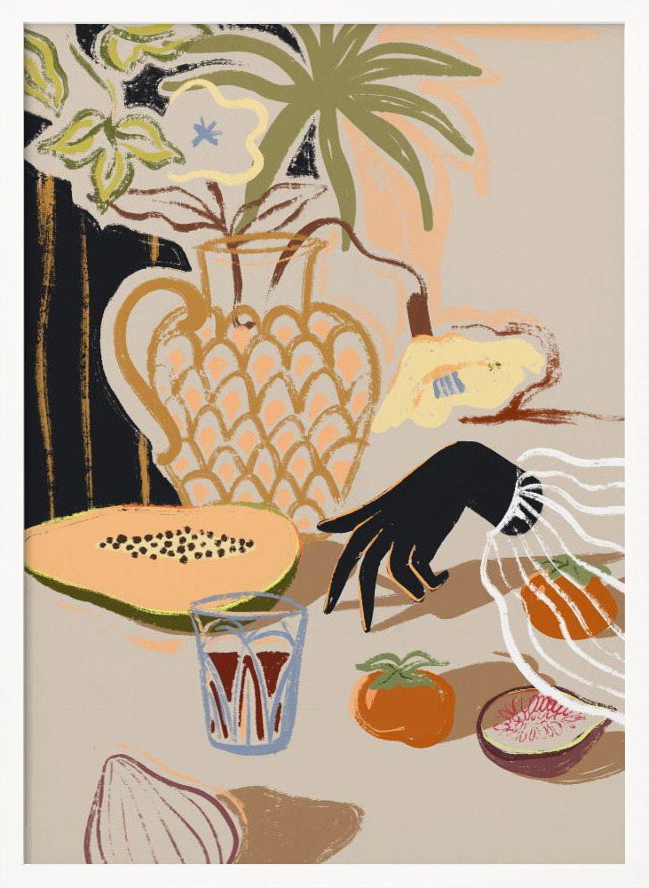 Poster - Fruitful Spread white wood poster frame
