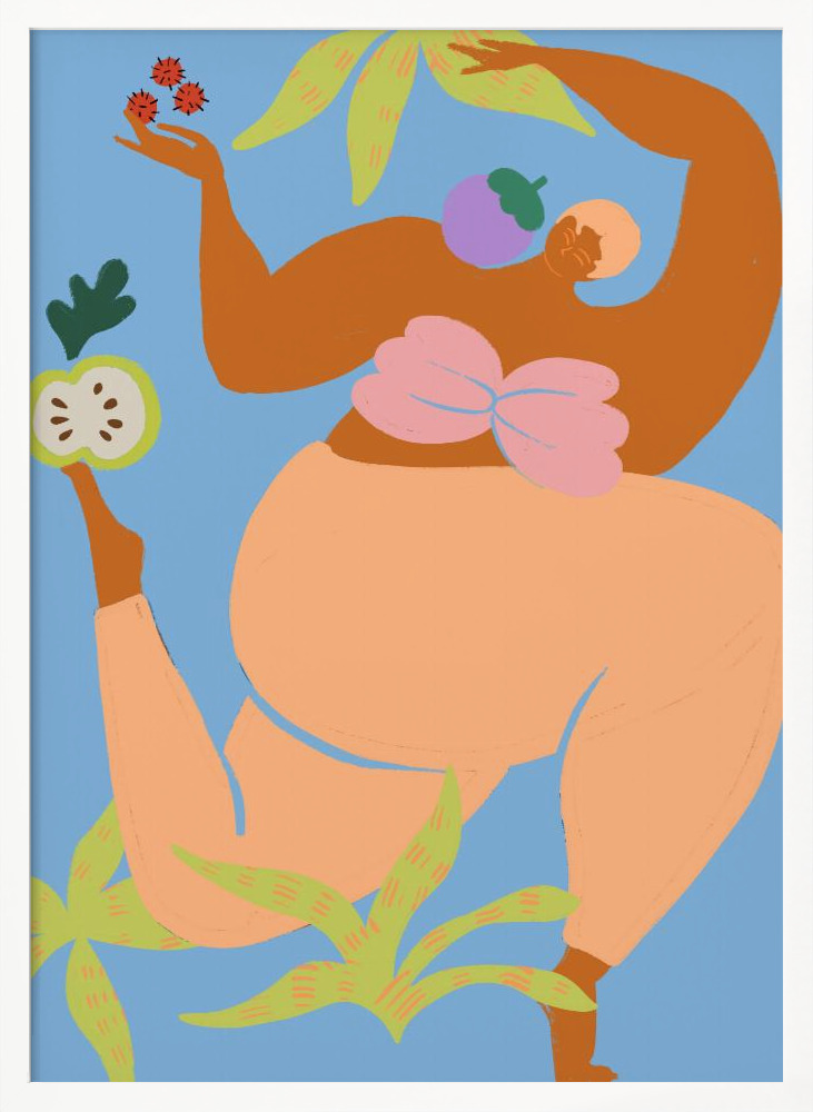 Poster - Fruity Run white wood poster frame