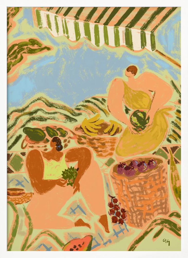 Poster - Fruit Stand white wood poster frame