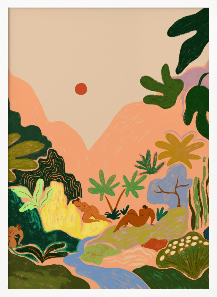 Affiche - Lost In Paradise No2 cadre de poster en bois blanc