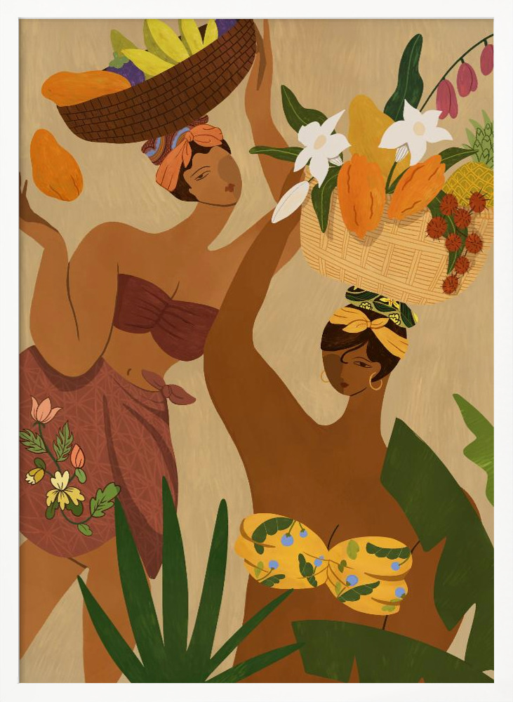 Poster - Opps Papaya white wood poster frame