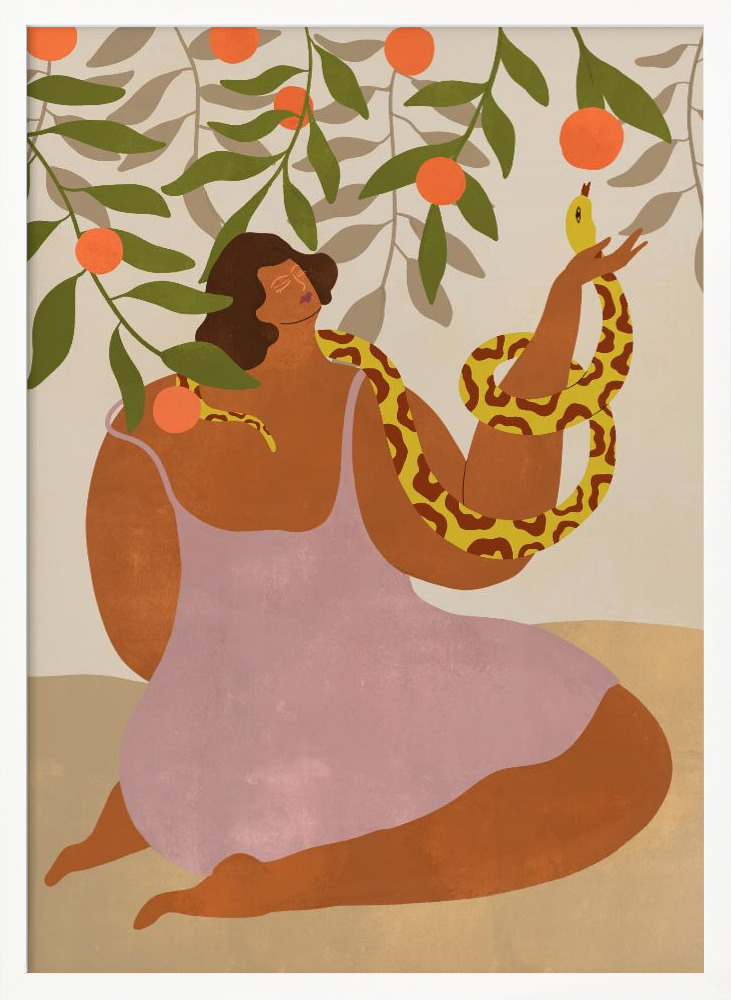 Plakat - Smell the Orange white wood poster frame