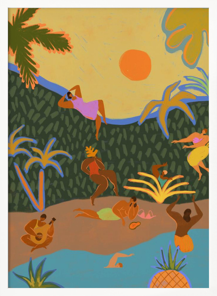 Poster - Summer Paradise white wood poster frame