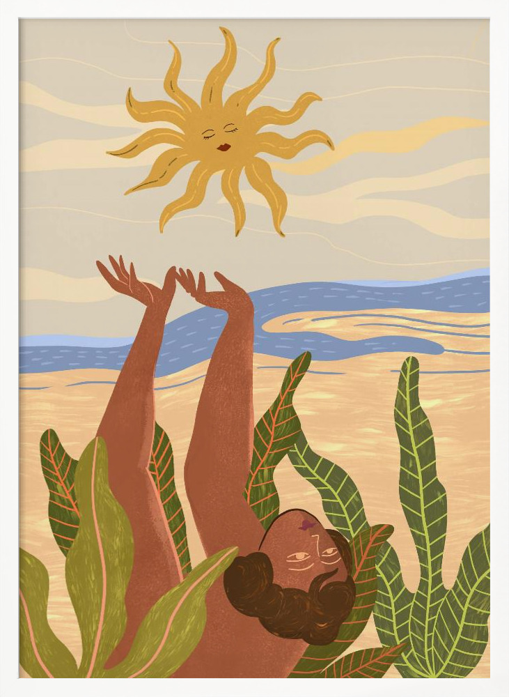 Poster - Sun Worship white wood poster frame
