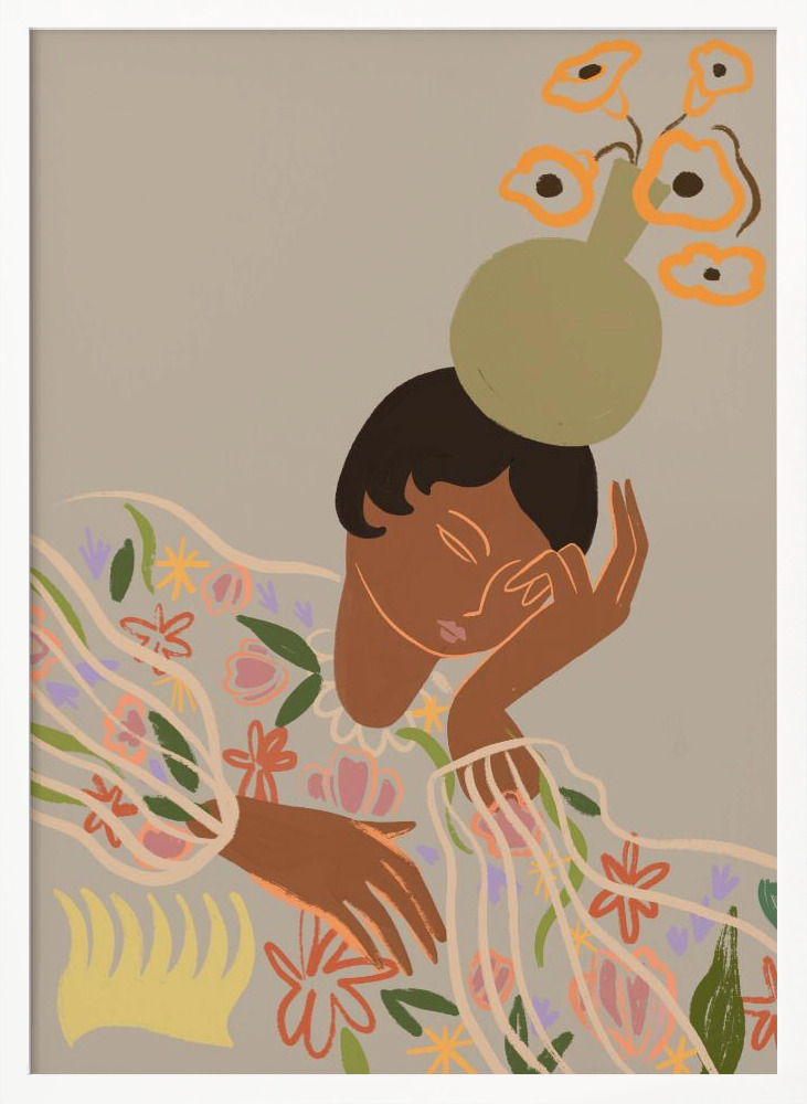 Poster - The Overthinker white wood poster frame