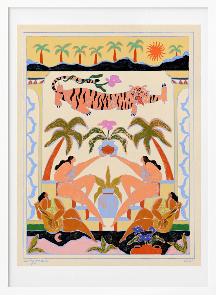 Póster - Tropicana marco de póster de madera blanca