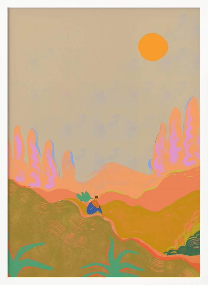 Poster - Wide Open Spaces white wood poster frame