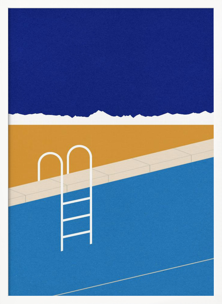 Poster - Desert Pool white wood poster frame