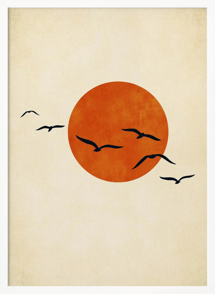 Poster - Dancing With the Sun white wood poster frame
