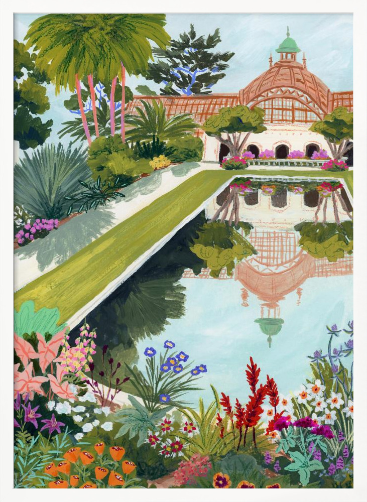 Poster - Balboa Park white wood poster frame
