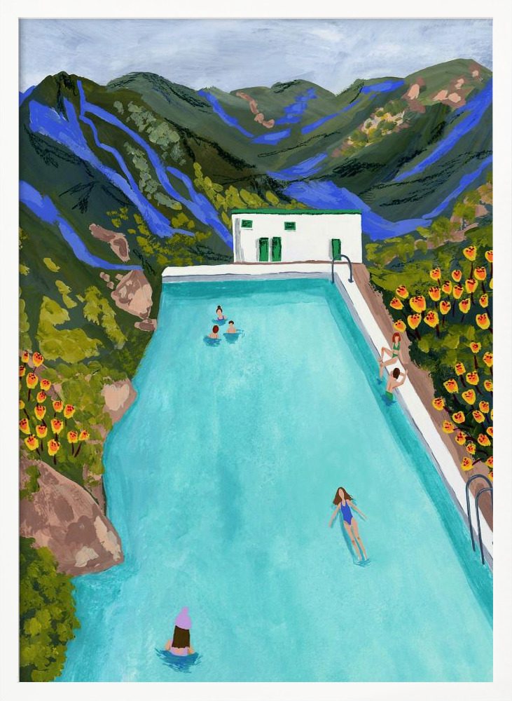 Poster - Hotsprings white wood poster frame