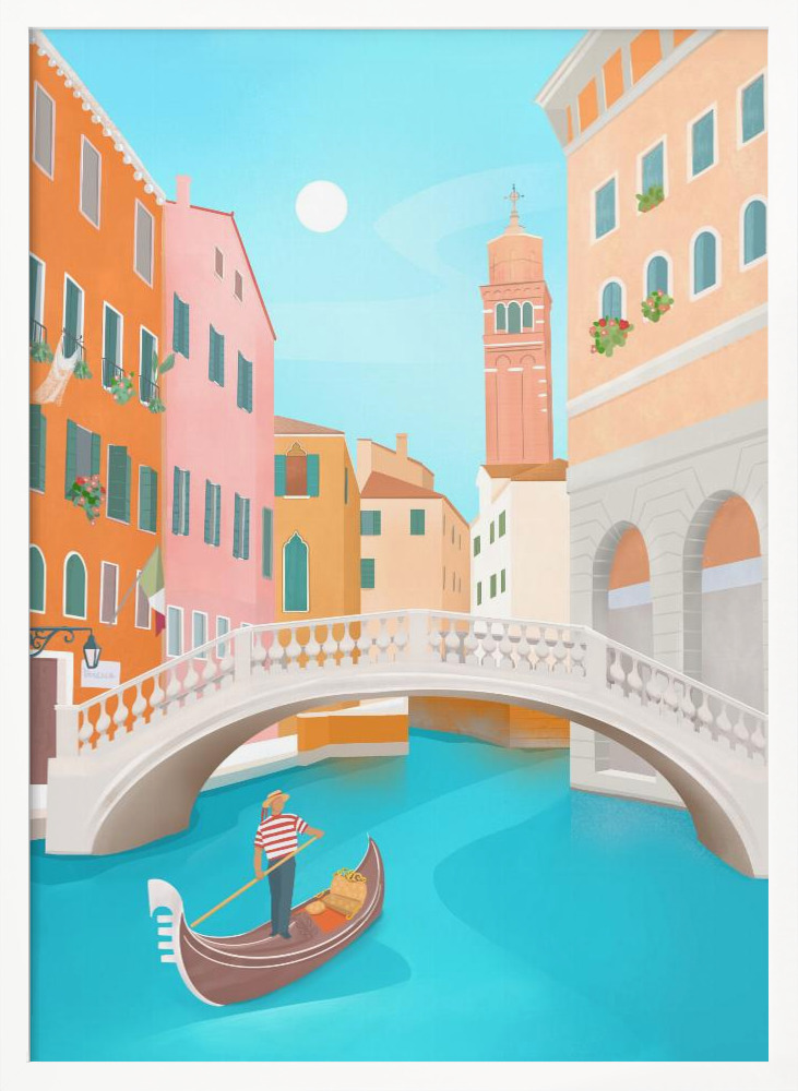 Poster - Venice white wood poster frame