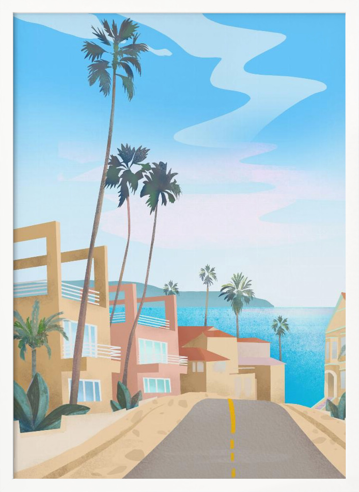 Poster - California white wood poster frame