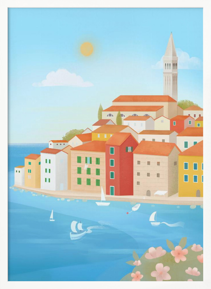 Poster - Rovinj white wood poster frame