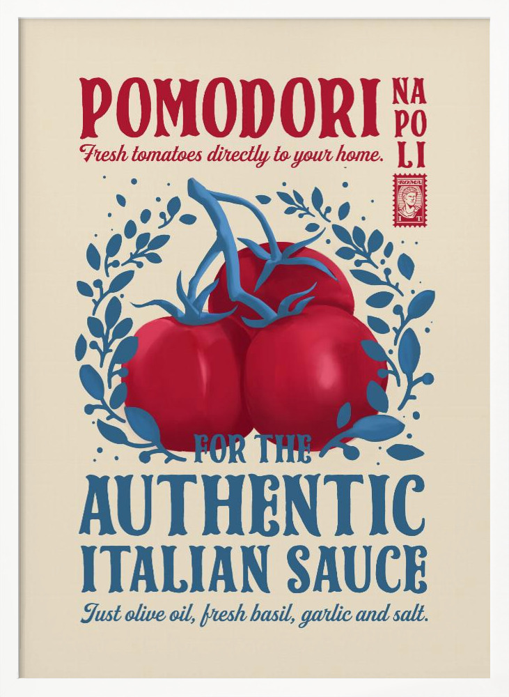 Poster - Pomodori Kitchen print posterframe wit hout