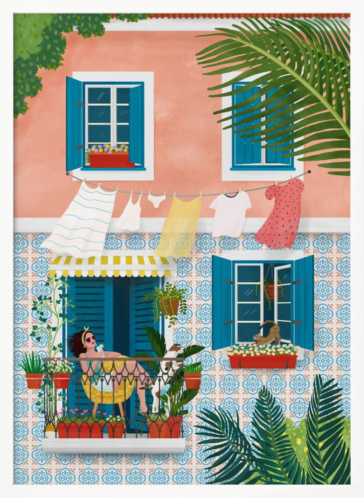Poster - Lisbon white wood poster frame